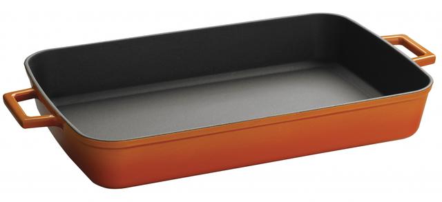 lava schaal rechthoekig - 400x260mm - orange/black