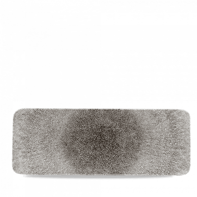 churchill studio prints raku plateau rechthoekig - 376x140mm - quartz black