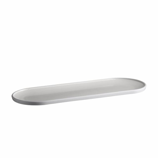 emile henry welcome plateau lang - 418x148x21mm - blanc