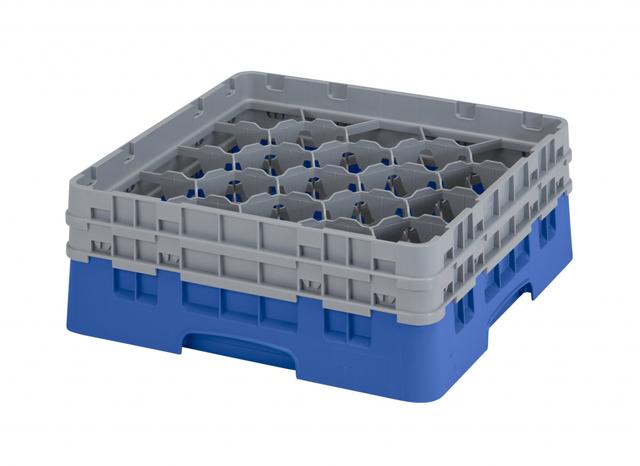 cambro voetglazenkorf met 2 opzetstukken - 500x500 h 184mm max 133mm 20 compartimenten - blue