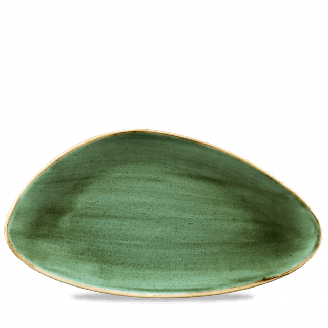 churchill stonecast chef's schaal driehoek - 355x188mm - samphire green