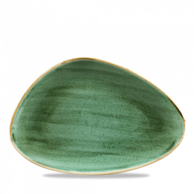 churchill stonecast chef's schaal driehoek - 304x205mm - samphire green